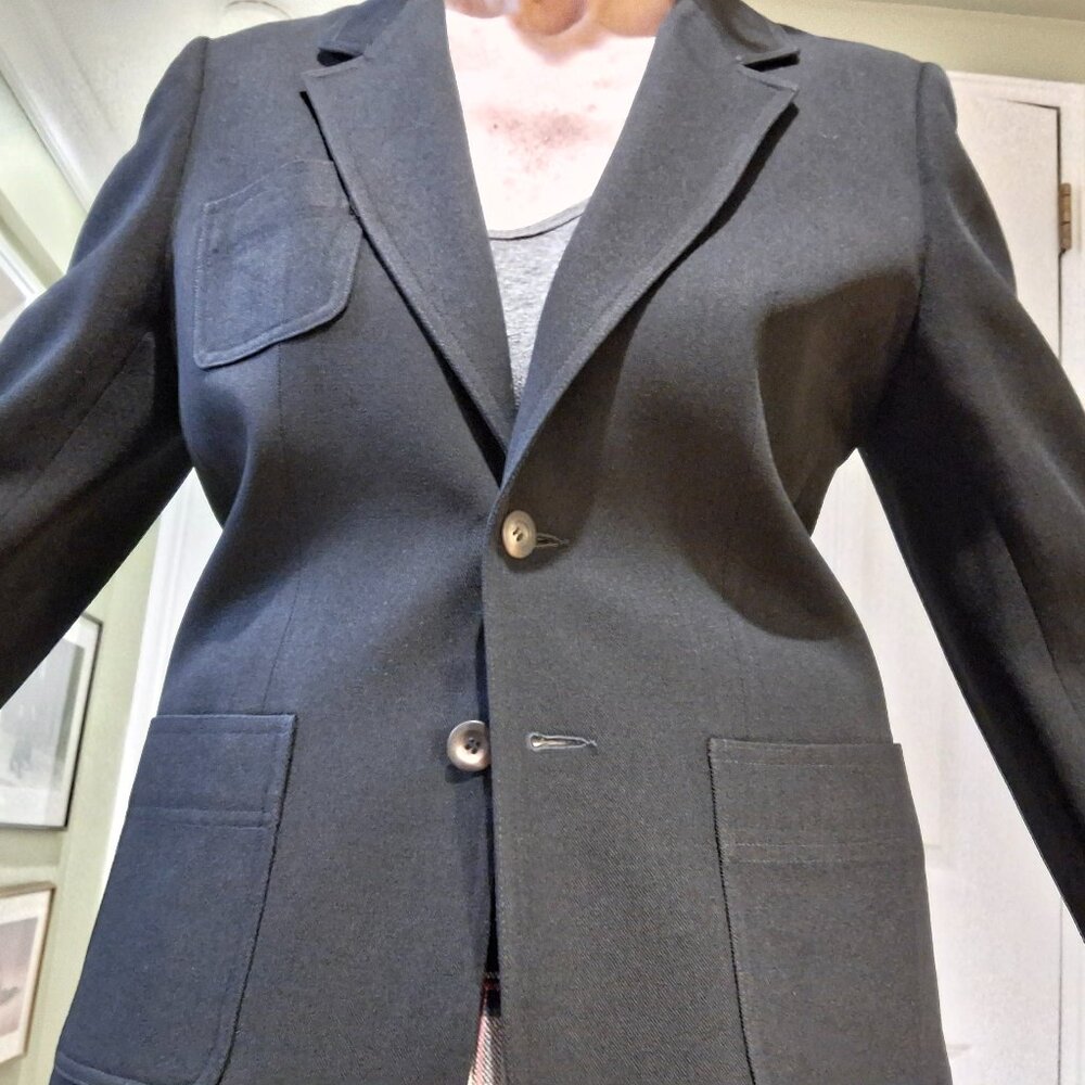 Liz Clairborne Black Wool Jacket with 3 pockets W 12